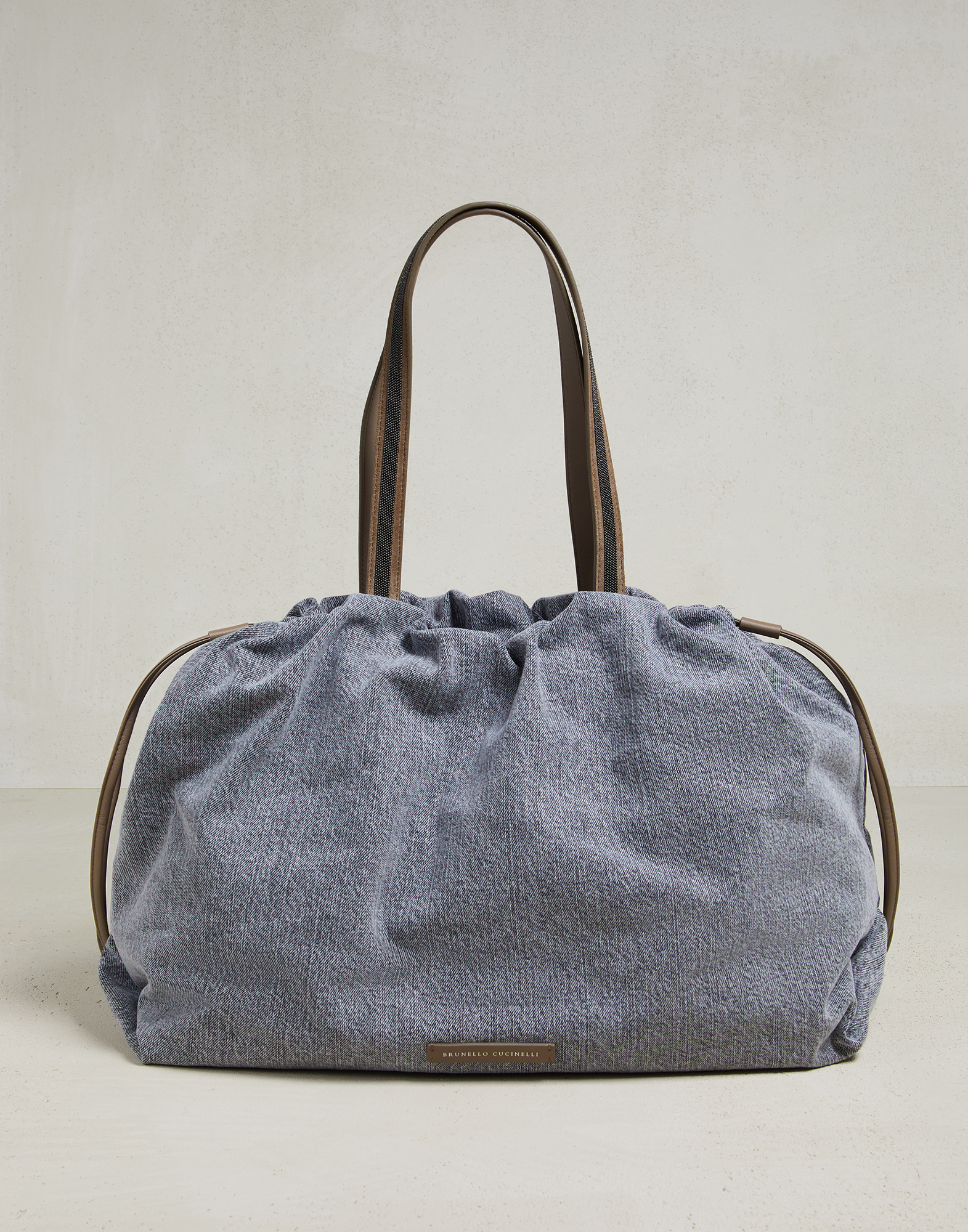 Brunello Cucinelli Cotton authentic denim soft shopper bag