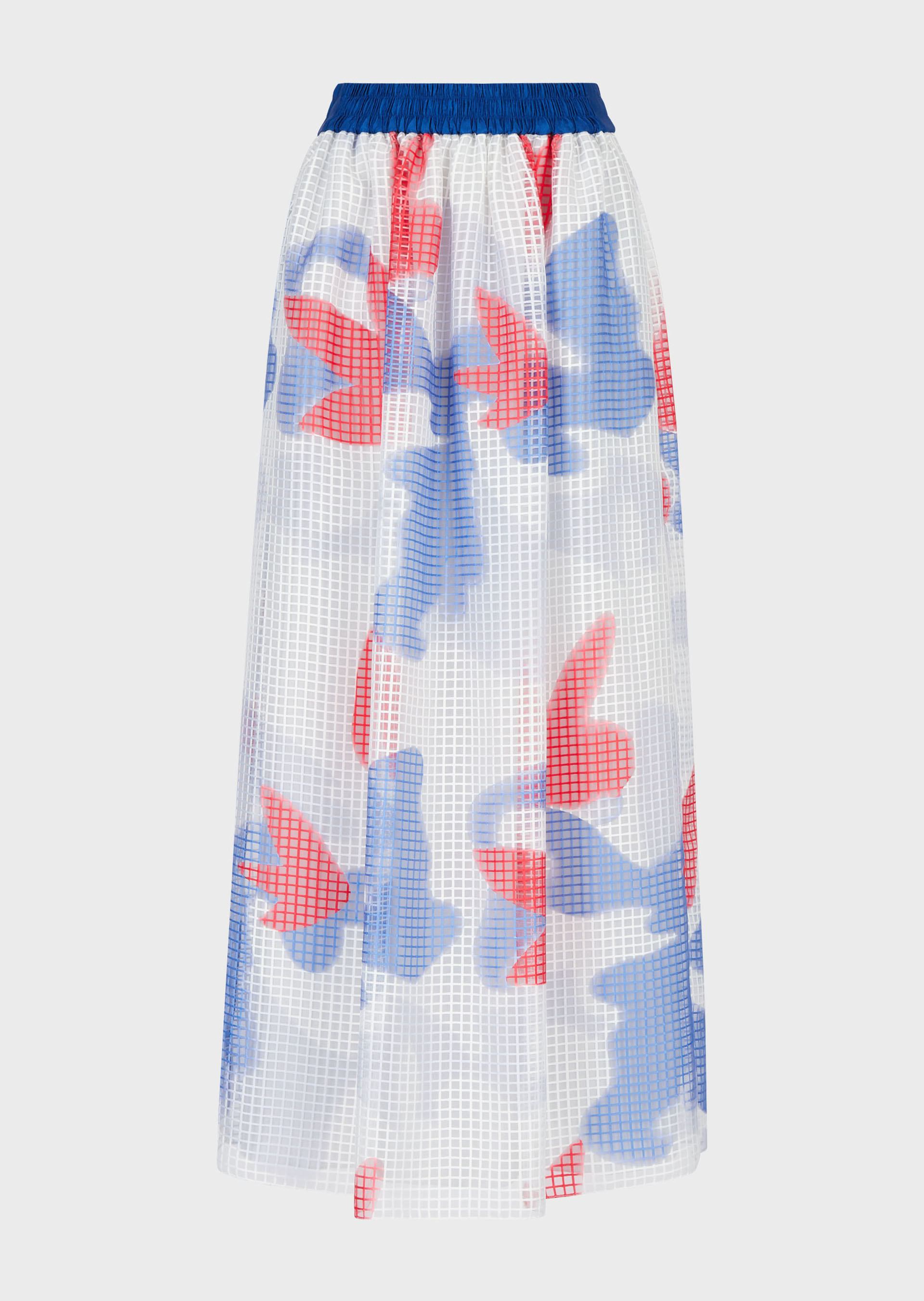 Emporio Armani Long Mesh Skirt with Camo Flower Print