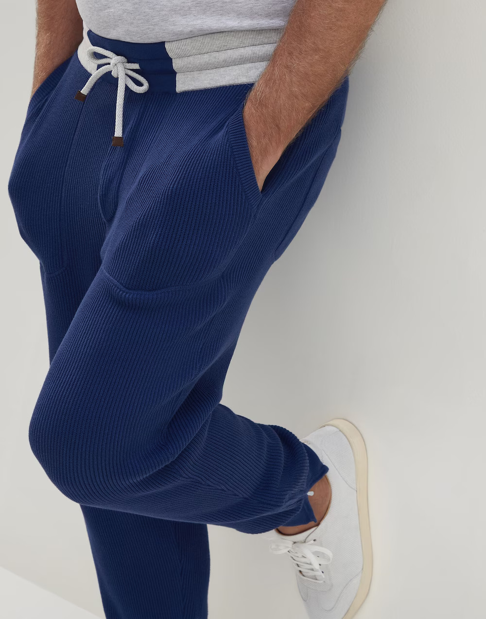 Brunello Cucinelli 英式罗纹棉针织慢跑裤