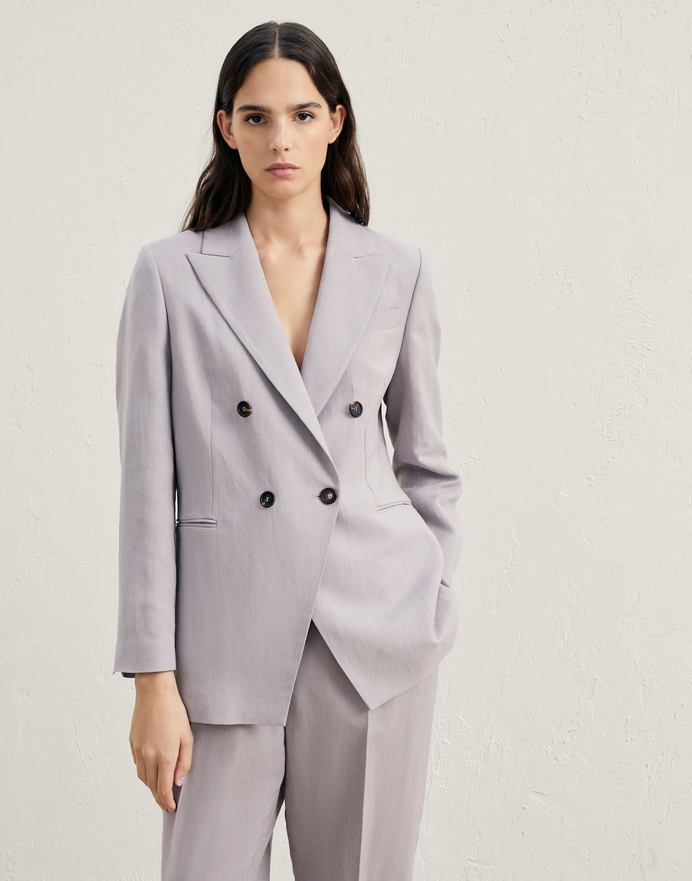 Brunello Cucinelli 亞麻混紡斜紋面料鑲珠裝飾夾克