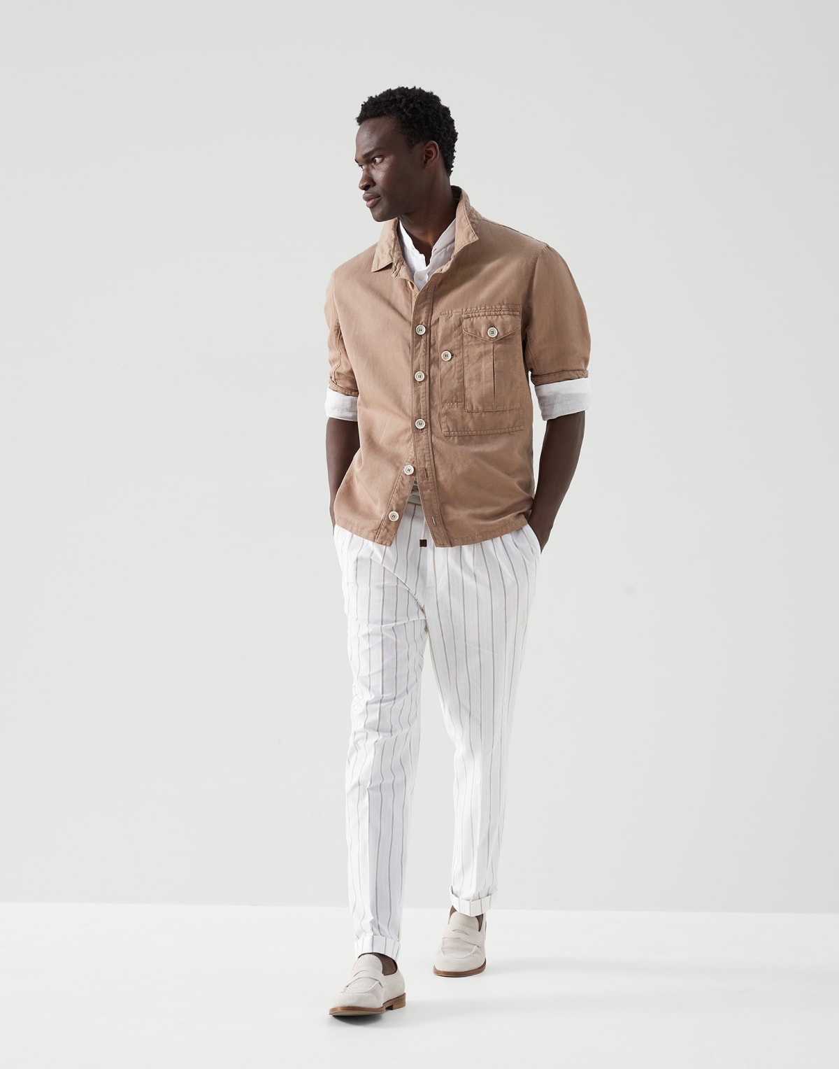 Brunello Cucinelli Cotton English rib knit joggers with zipper cuffs and drawstring