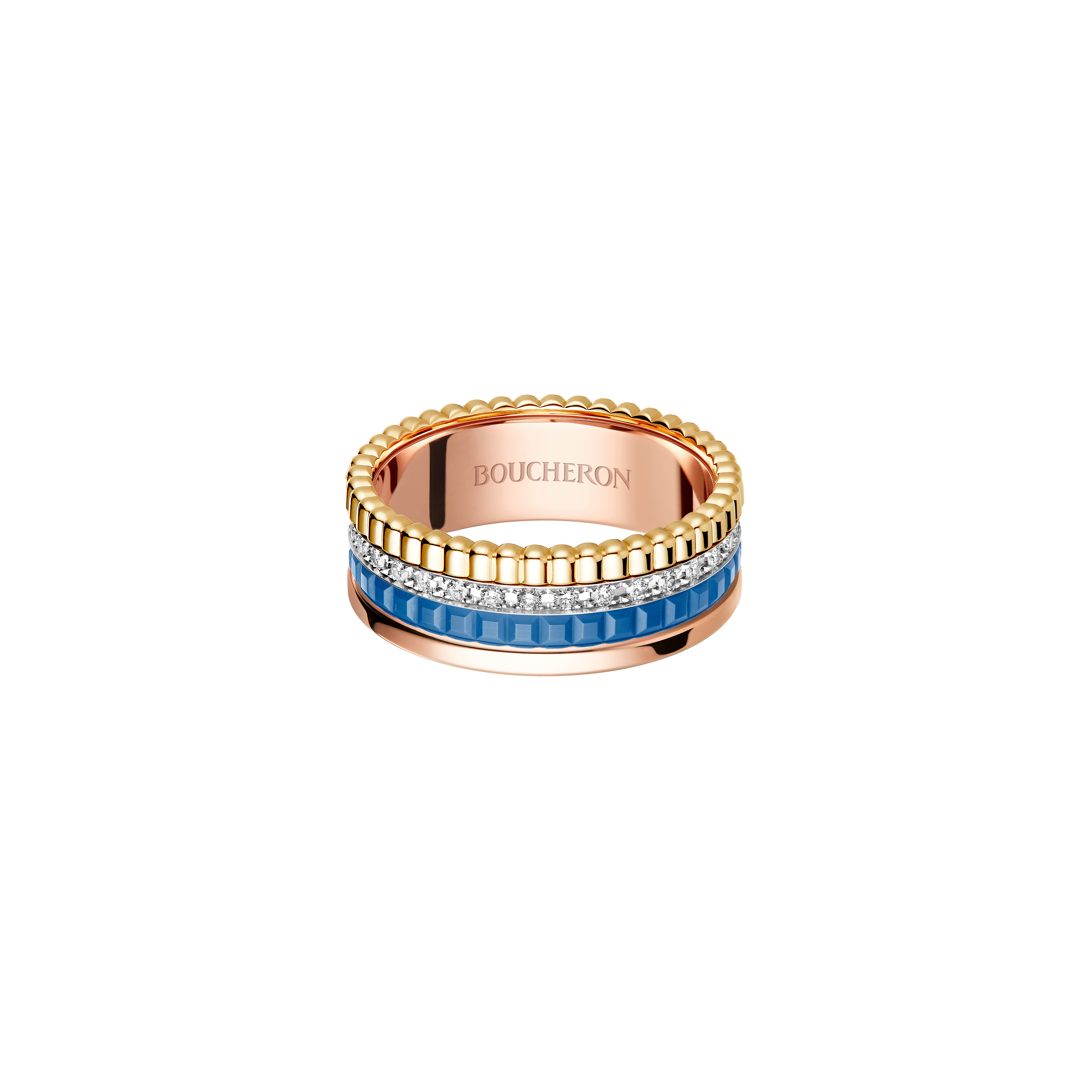 Boucheron RING QUATRE BLUE EDITION S YG PG WG BLUE HYCERAM DIAMONDS
