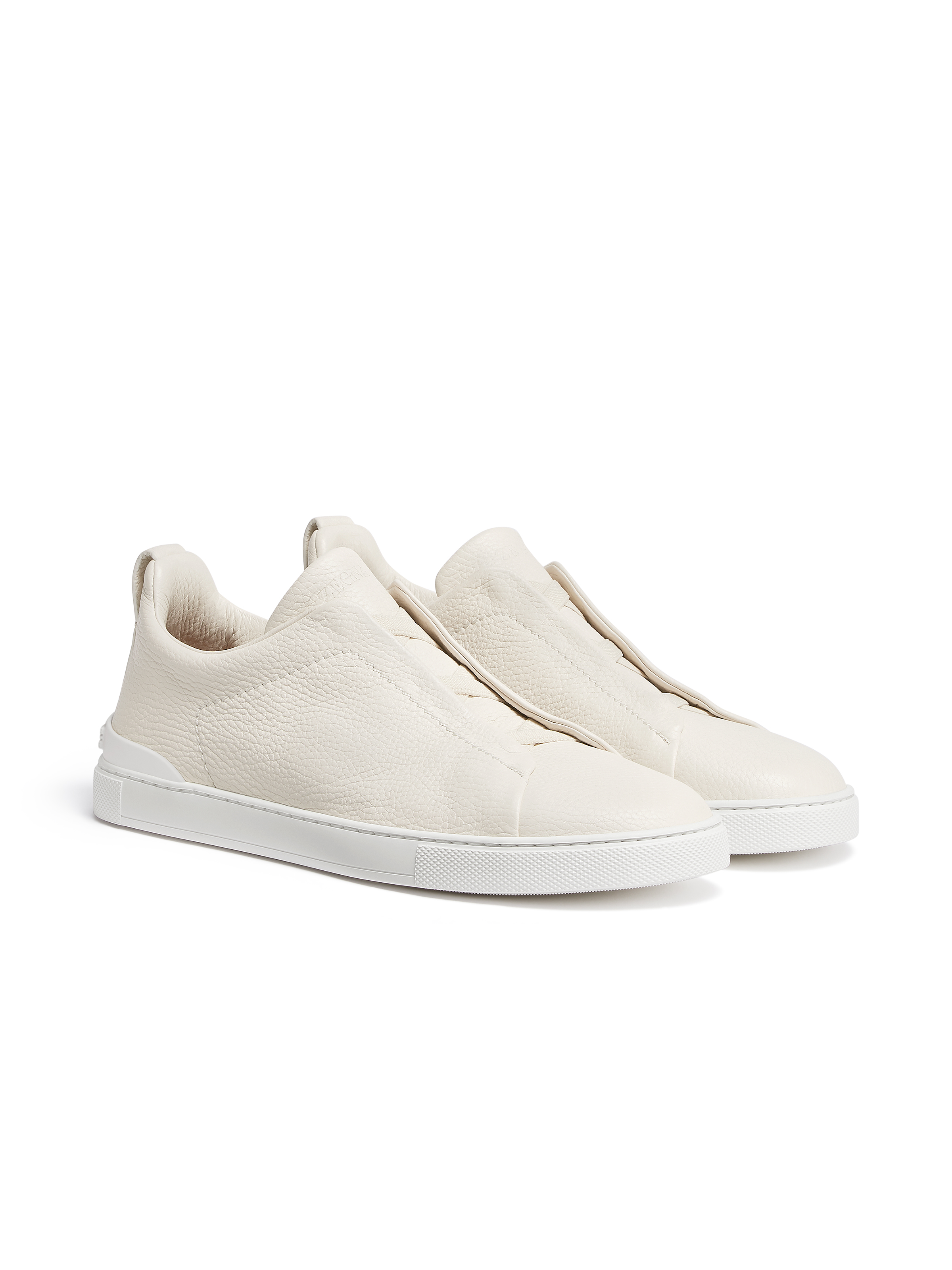 Zegna Off White Deerskin Triple Stitch™ Sneakers
