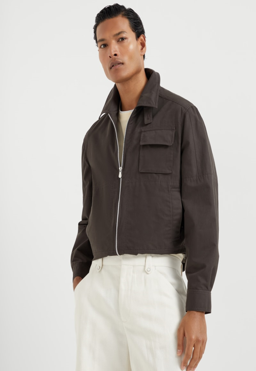 Brunello Cucinelli water-resistant techno cotton gabardine outerwear jacket