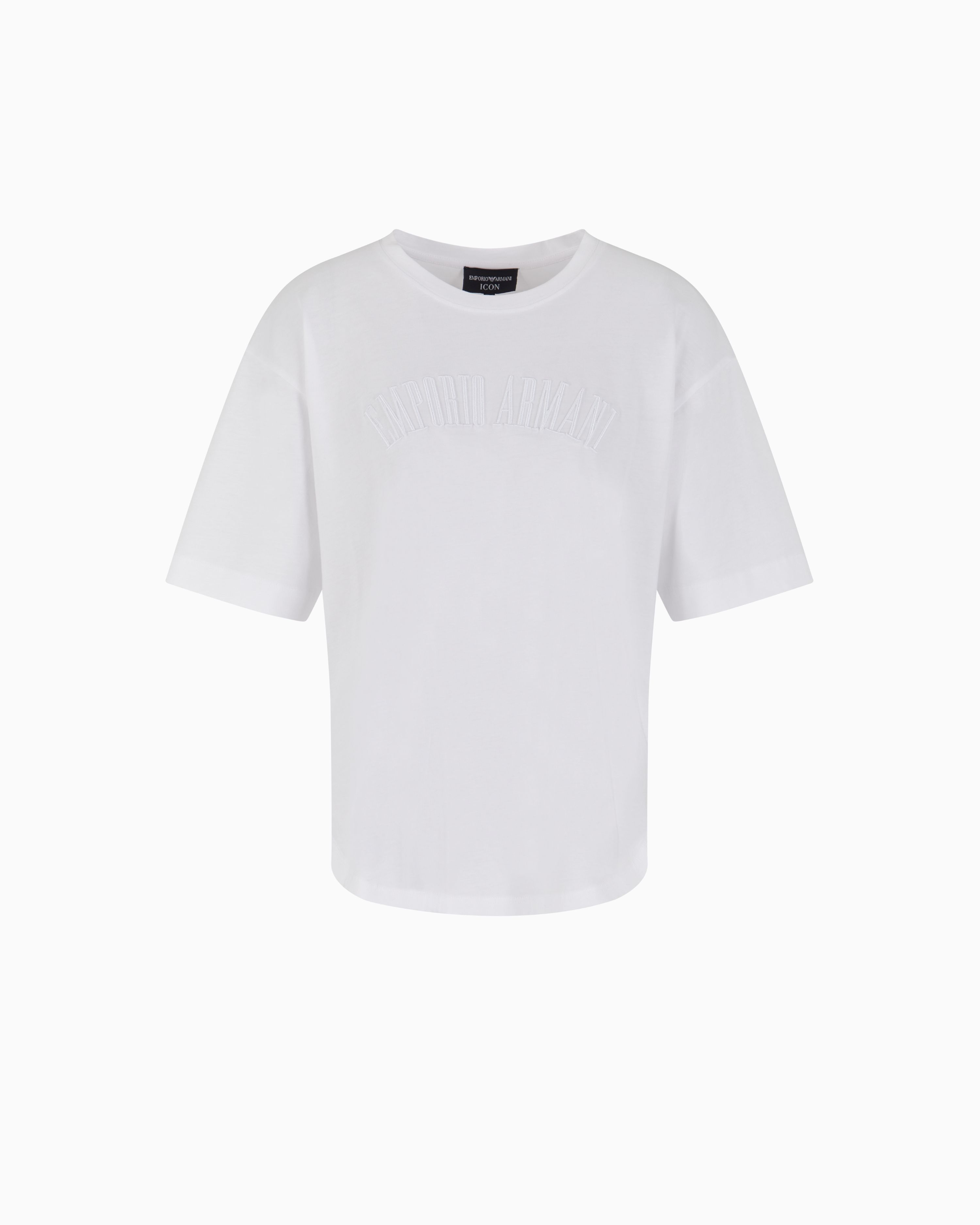 Emporio Armani Supima 针织刺绣 T 恤