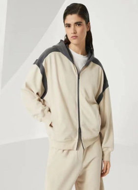 Brunello Cucinelli Smooth 閃亮修邊棉質連帽衛衣，拉鍊開襟