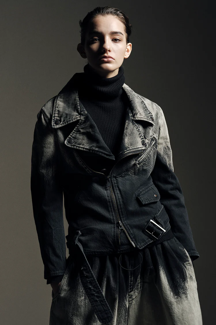 Rainbow Yohji Yamamoto ombré biker jacket