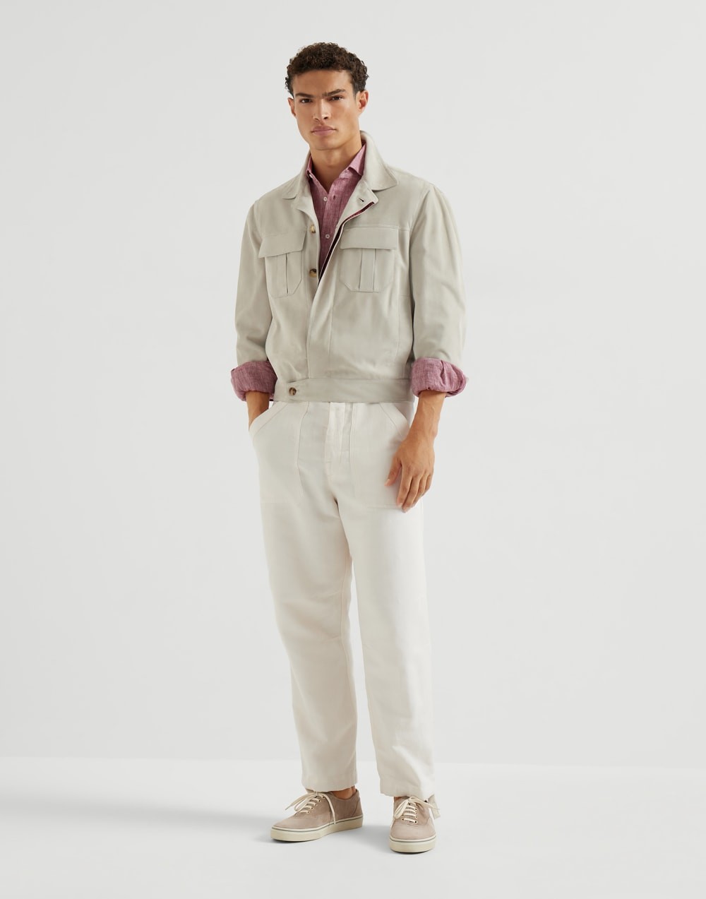 Brunello Cucinelli Suede Outerwear Jacket