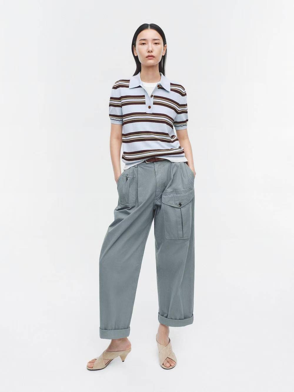 EDITION 条纹翻领短袖