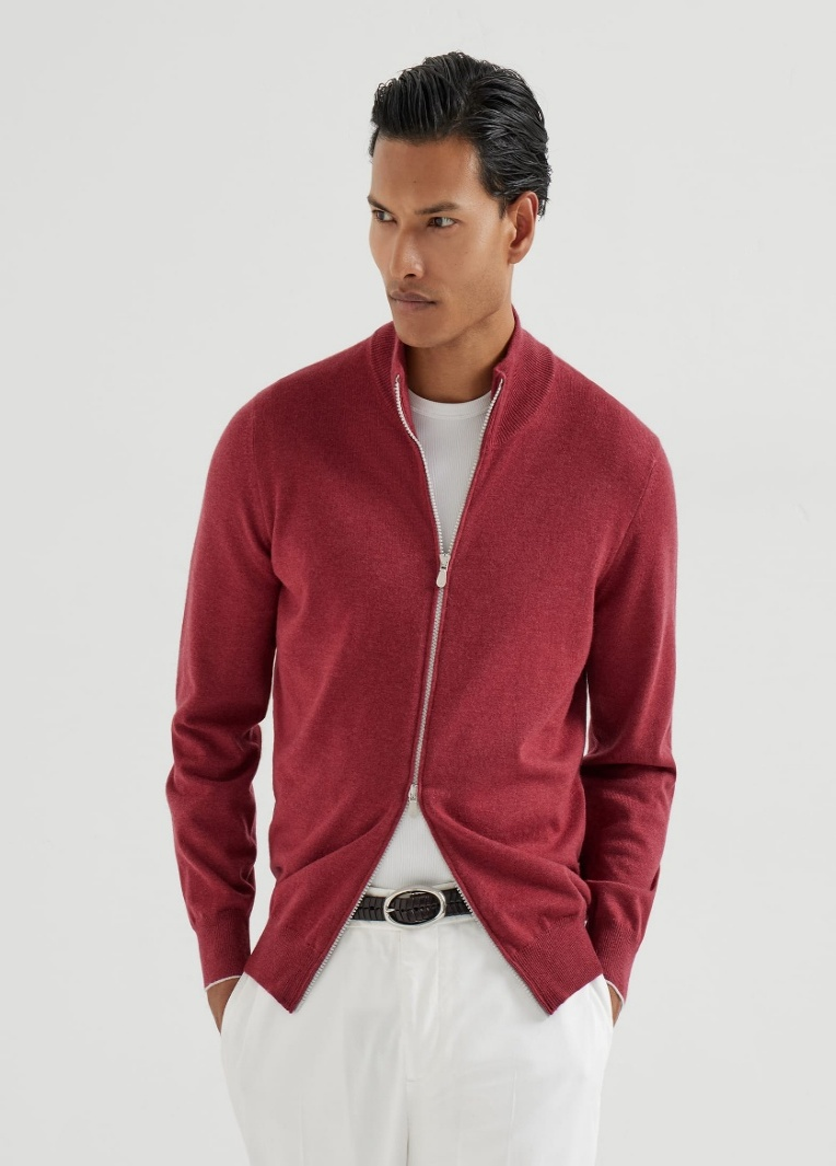 Brunello Cucinelli Cashmere turtleneck cardigan with zipper