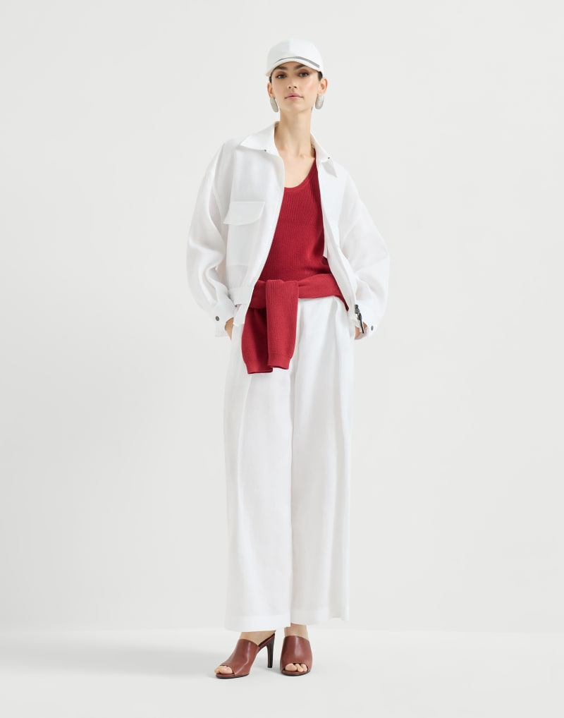 Brunello Cucinelli Cotton outerwear jacket with shiny zipper pull