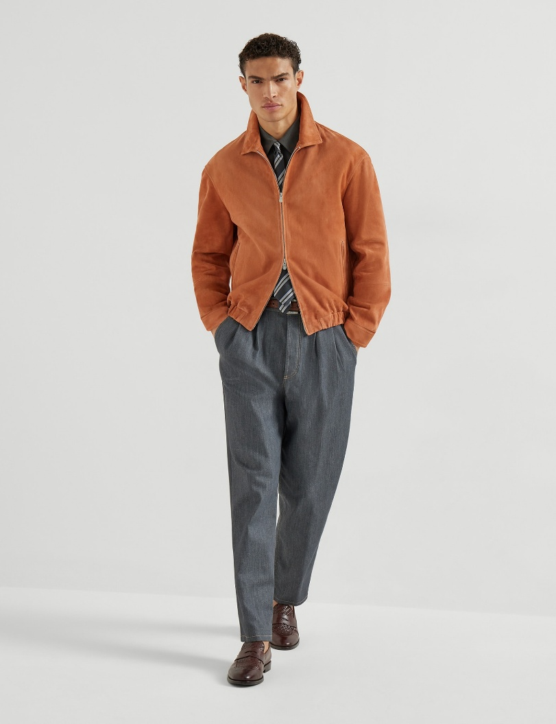 Brunello Cucinelli Country suede outerwear jacket