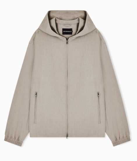 Emporio Armani 泡泡纱连帽外套