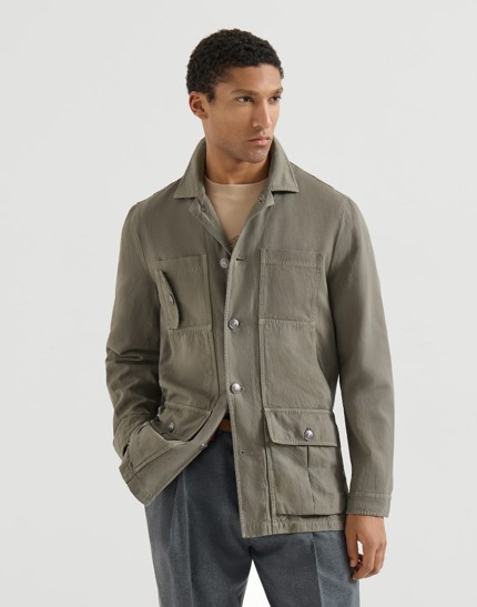 Brunello Cucinelli Cotton and linen canvas outerwear jacket