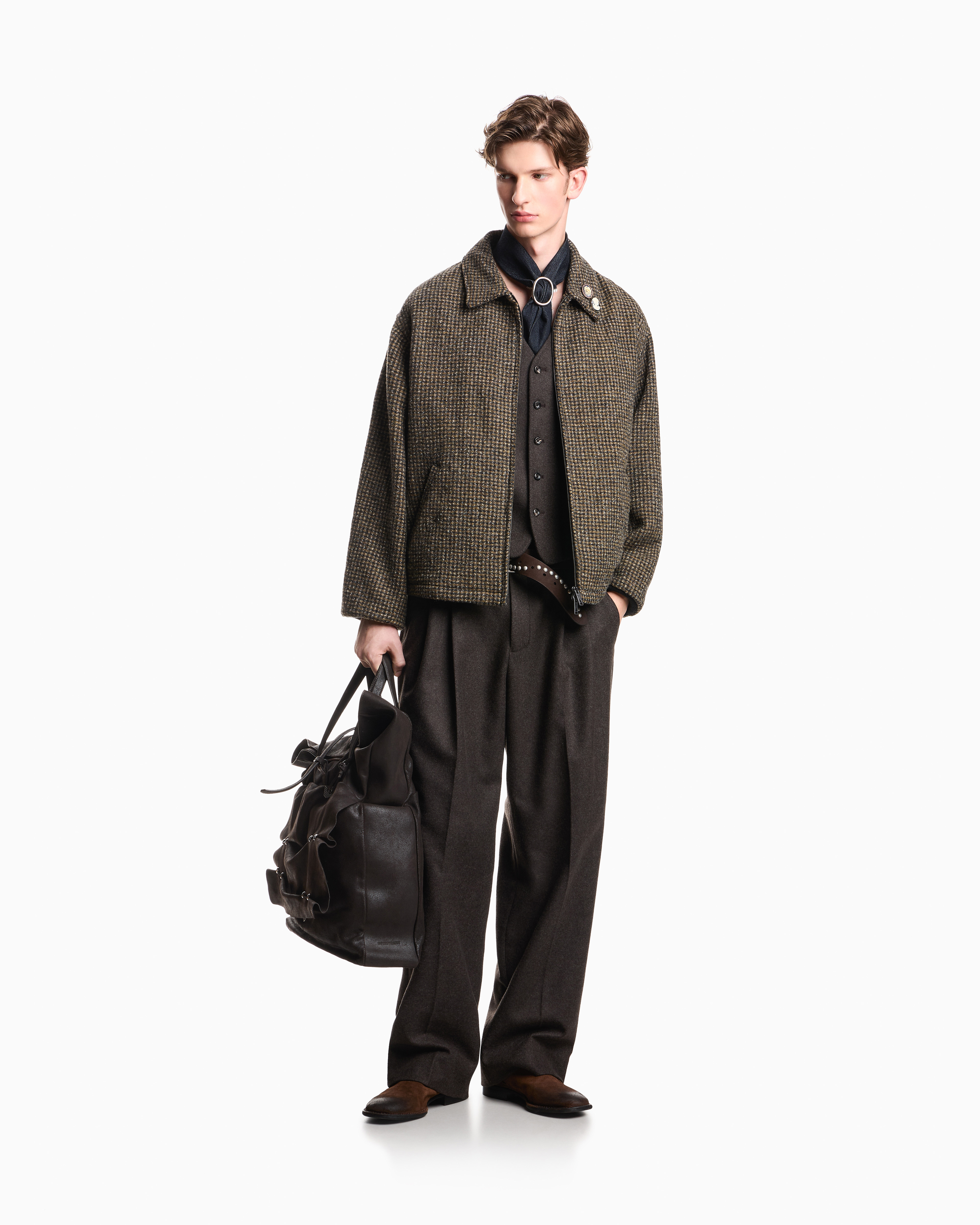 Emporio Armani Men's wool-blend trousers