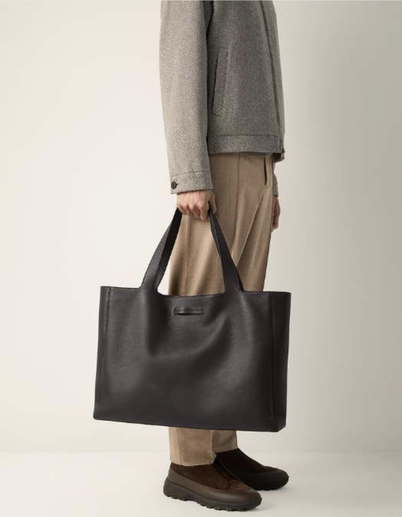 ZEGNA SECOND SKIN Tote Bag in Corteccia Oasi